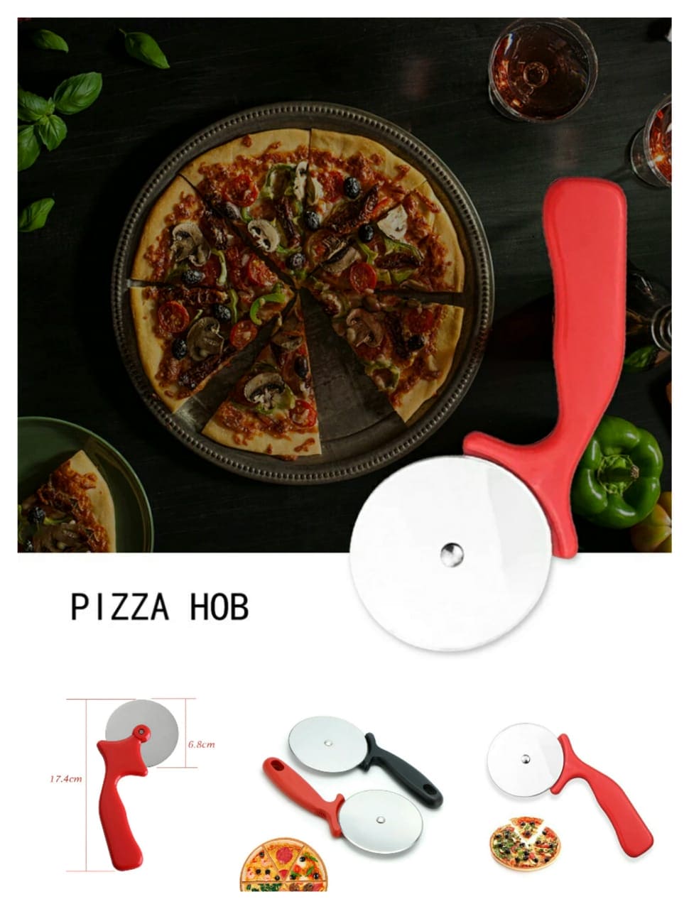 Stainless Steel Pizza Knife, Single Wheel Pizza Cut Tool, Kitchen Cake Tool, Super Sharp Pizza Slicer Stainless Steel Pizza Knife, Single Wheel Pizza Cut Tool, Kitchen Cake Tool, Super Sharp Pizza Slicer